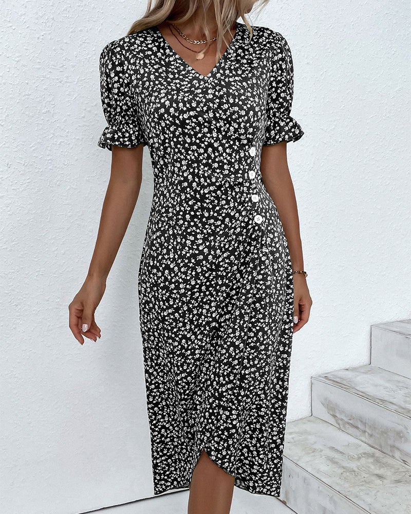 Judith | Sukienka V-Neck Fresh Bloom