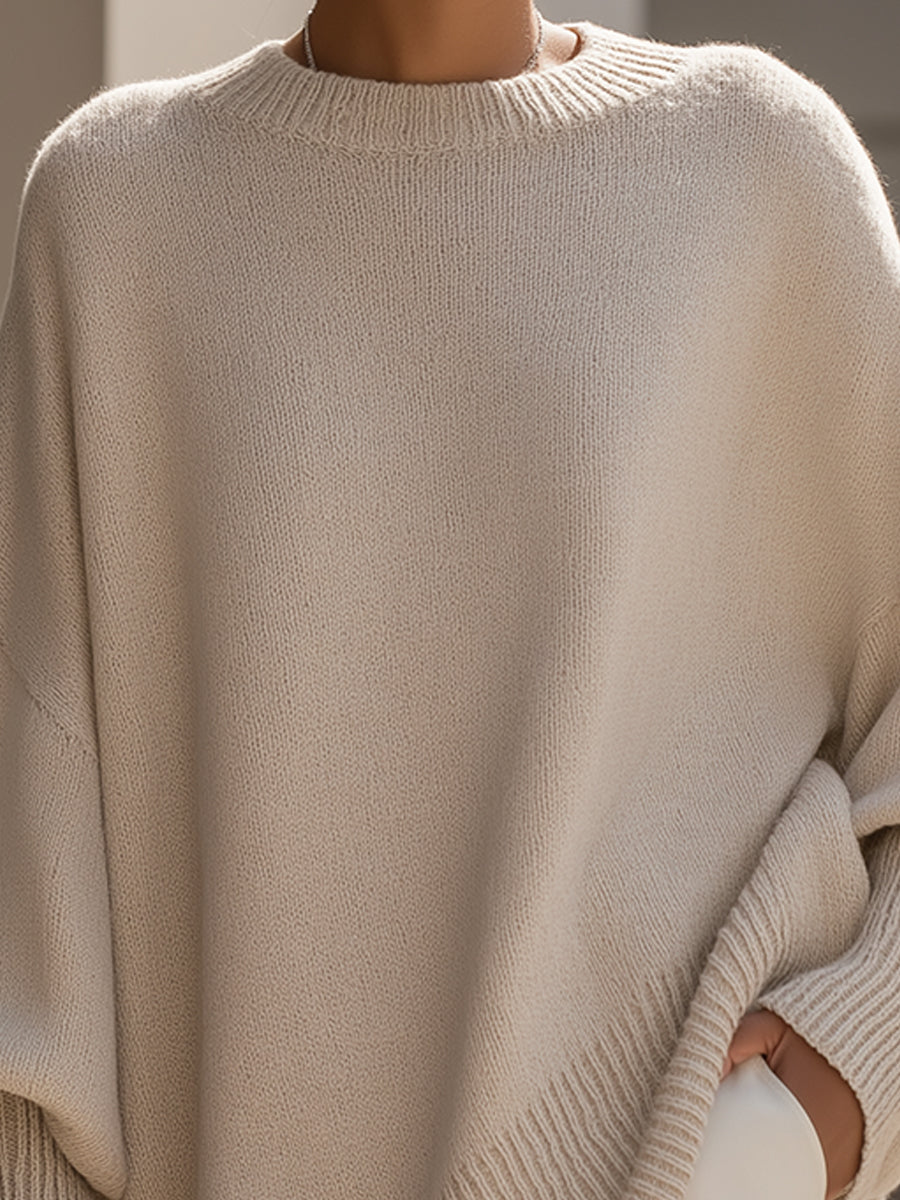 Evelyne – Elegancki sweter z asymetrycznym dołem