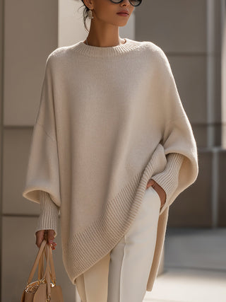 Evelyne – Elegancki sweter z asymetrycznym dołem