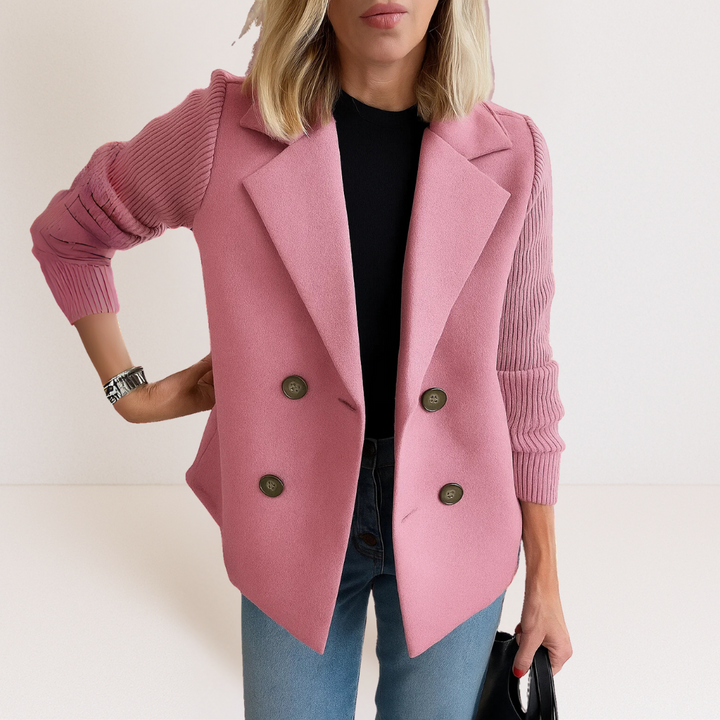 Martine™ - Elegancka Kurtka z Dzianinowymi Rękawami