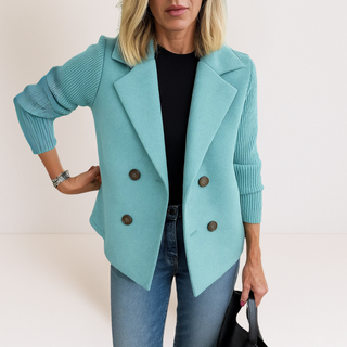 Martine™ - Elegancka Kurtka z Dzianinowymi Rękawami