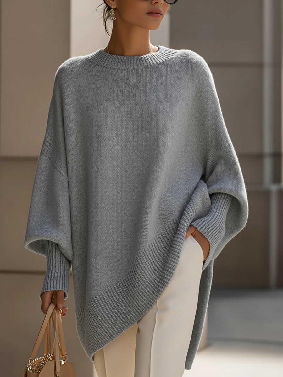 Evelyne – Elegancki sweter z asymetrycznym dołem