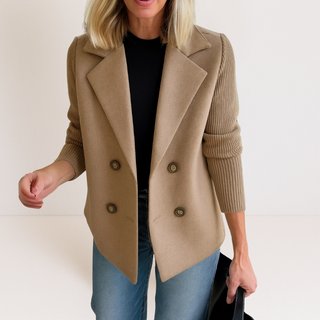 Martine™ - Elegancka Kurtka z Dzianinowymi Rękawami