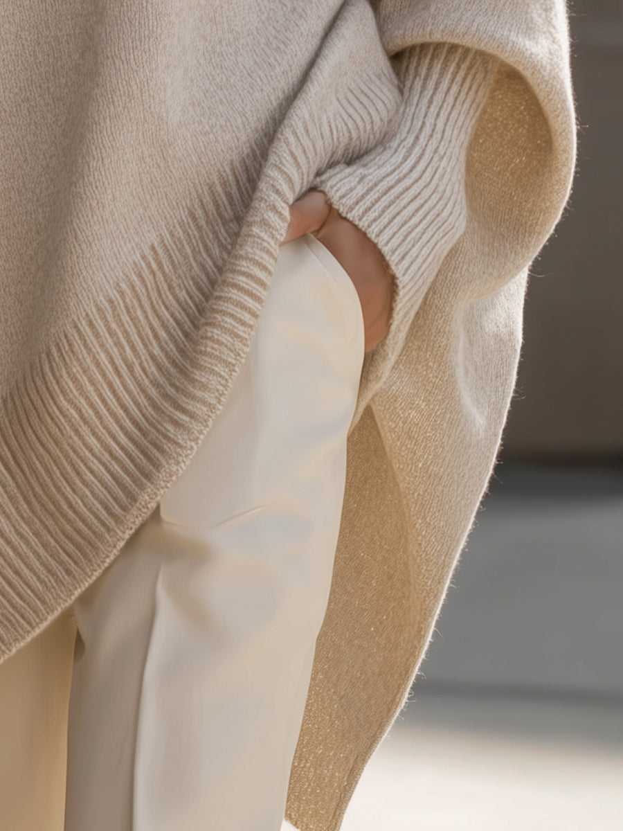 Evelyne – Elegancki sweter z asymetrycznym dołem