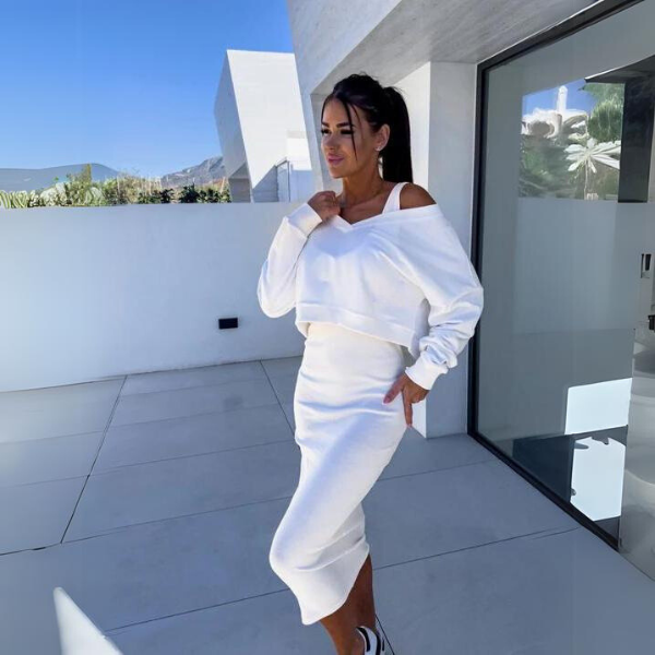 Andrine - Casualowy komplet bluzy i sukienki