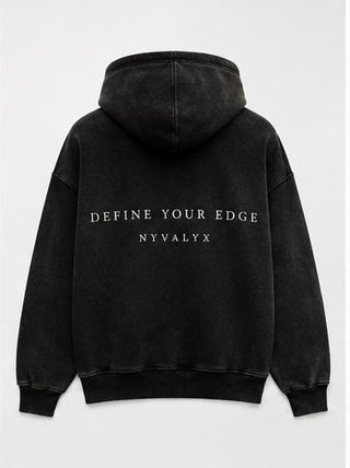 Nyvalyx washed black hoodie