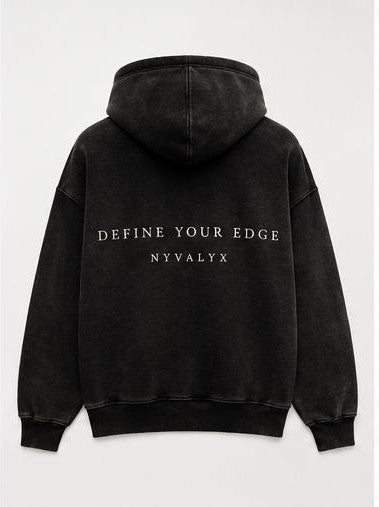 Nyvalyx washed black hoodie