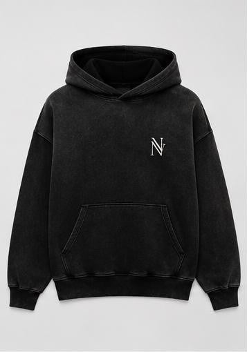 Nyvalyx washed black hoodie