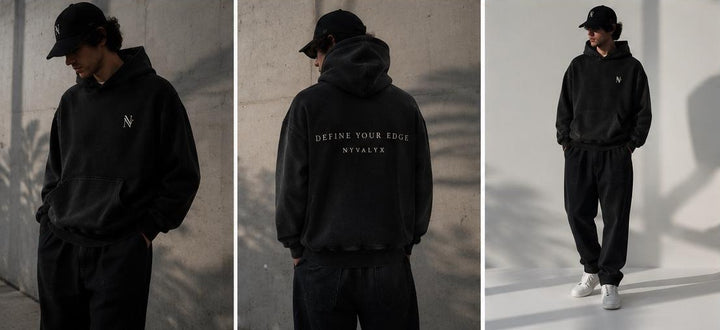Nyvalyx washed black hoodie