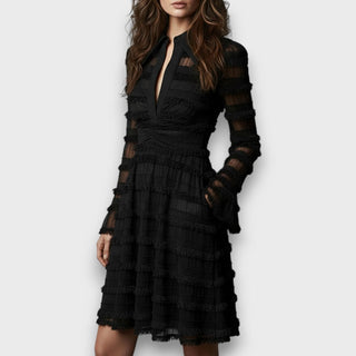 Parisa – Elegancka Czarna Sukienka Midi
